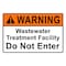 Sign Solutions Usa Warning Wastewater Treatment, Aluminum, 12 in x 18 in DCS08DWT1812CUS00114 - alternate 1